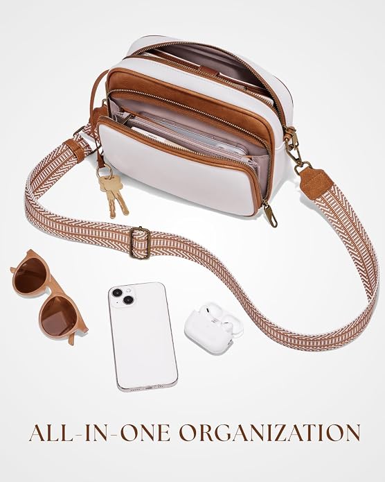 Crossbody Bags with Built-in Wallet, Anti-Theft Travel Purse with Card Slots, Trendy Vegan Shoulder Bag for Women Men