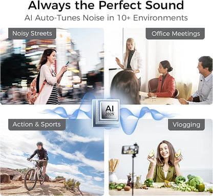 YRF Mic 2 (2 TX + 1 RX + Charging Case), Wireless Lavalier Microphone, Intelligent Noise Cancelling, Internal Recording (M15)