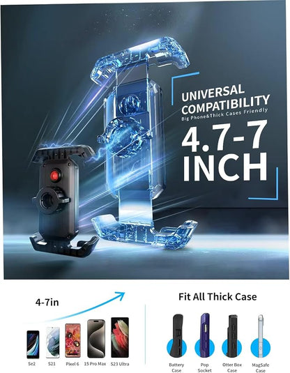 4rd-Gen Super Easy Install Bike Phone Holder, [1S Quick Lock] Motorcycle Phone Mount Clip, Bicycle Scooter Ebike Handlebar Holder Clamp fit Large Phone Case, Phone Mount for 4.7''-7'' Cell Phones