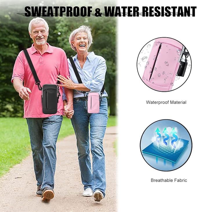 Phone Holder for Running Armband Small Crossbody Bags for Women Kids, iPhone 17 16 16e 15 14 13 12 11 Pro Max Xs Xr X Plus SE Mini Galaxy Ultra Edge S26 S25 S24 S23 Note Purse Sports Arm Band