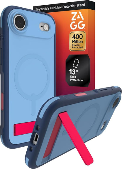 ZAGG Sedona Snap Case with Kickstand for iPhone Air - Blue Royal Ember, Drop Protection (13ft/4m), Multi-Layer Protection, with Camera Button, MagSafe Phone Case with Impact-Absorbing Bumpers