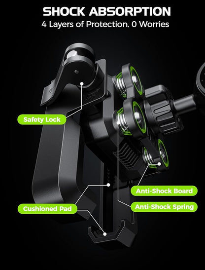 Bike Phone Holder, [Camera Friendly] [Military Anti-Shake] Motorcycle Phone Mount, [1s Lock] Bicycle Phone Holder Handlebar Phone Mount for Scooter Bike Accessory for iPhone/Samsung/All Phones 4.7-7"