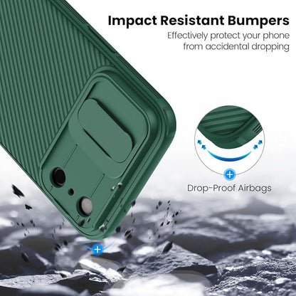Nillkin for iPhone 17 Pro Case with Slide Camera Cover, Thin Slim Fit, Shockproof Protective, Protector Privacy, Phone Case iPhone 17 Pro Camera Lens Protector 6.3 inch, Green