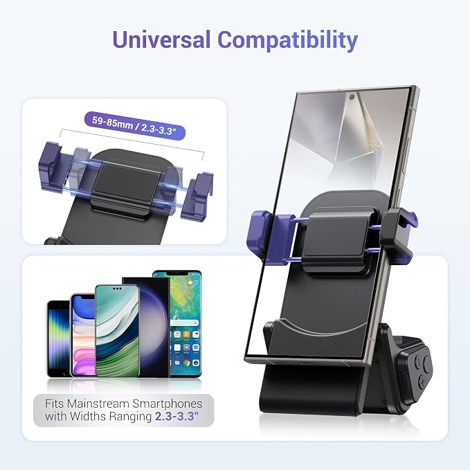 KIWIFOTOS Travel Phone Camera Grip Smartphones Camera Handle with Remote Control & Cold Shoe Mount for iPhone 17 16 15 14 Pro Max Samsung S24 S25 Selfie Vlog Video Shooting
