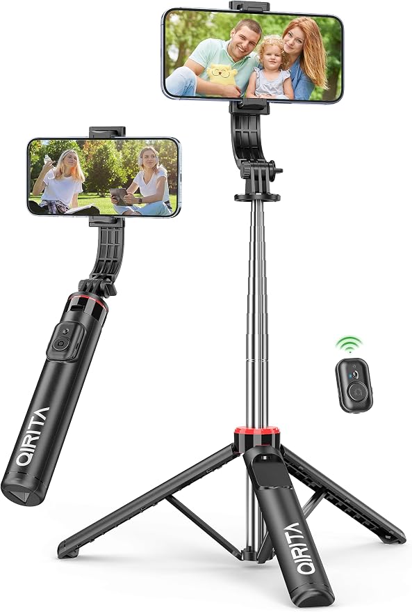 52" Selfie Stick Tripod with Remote, 3 in 1 Portable Selfie Stick & Phone Tripod Stand with Phone Holder, Cell Phone Tripod for Group Selfies/Live Streaming/Video Recording, for iPhone/Android