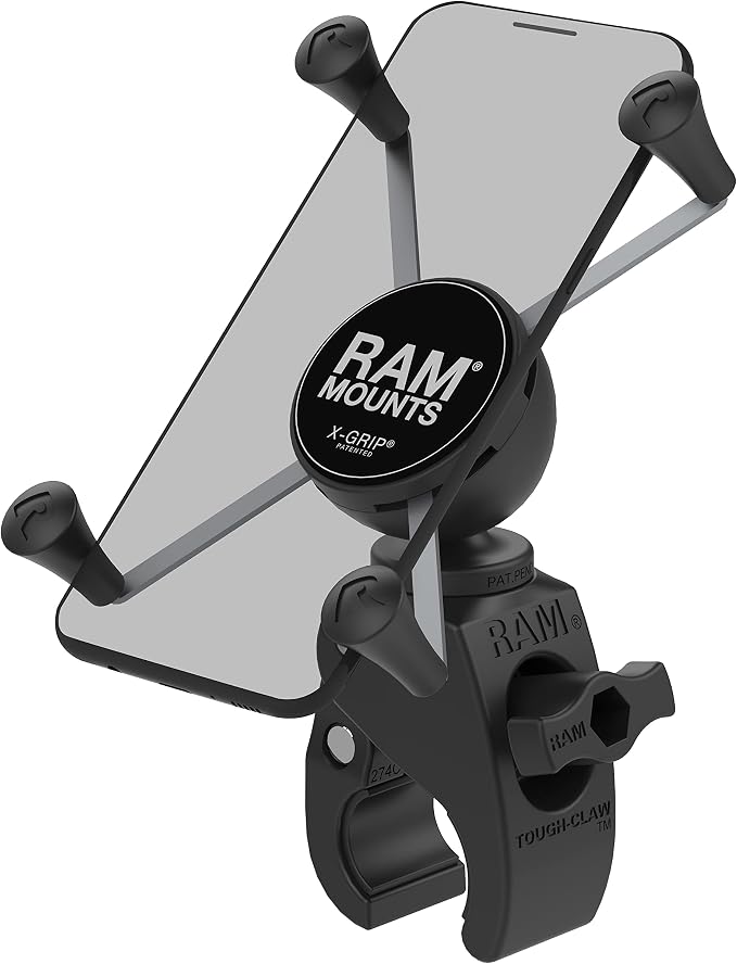 RAM MOUNTS X-Grip Large Phone Mount with RAM Snap-Link Tough-Claw RAM-HOL-UN10-400U for Motorcycle, ATV/UTV, Bike