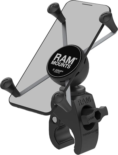RAM MOUNTS X-Grip Large Phone Mount with RAM Snap-Link Tough-Claw RAM-HOL-UN10-400U for Motorcycle, ATV/UTV, Bike