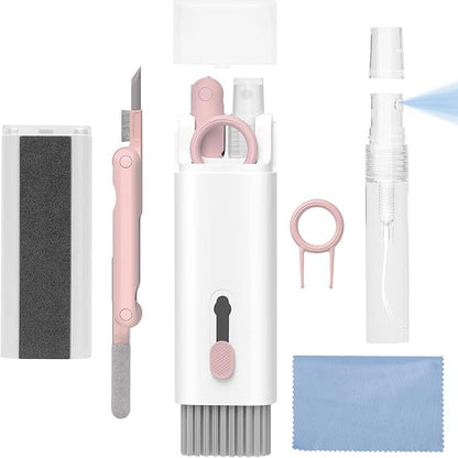 MacBook iPad iPhone Pro Screen Cleaner and Keyboard Tool - AirPod Cleaner - Computer Cleaning Kit (Pink)