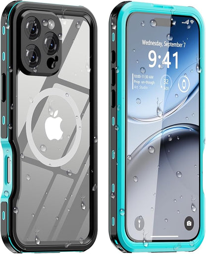 for iPhone 16 Pro Max Case Waterproof | Shockproof Dust Proof Phone Case Cover with Screen Protector for iPhone 16 Promax - Blue