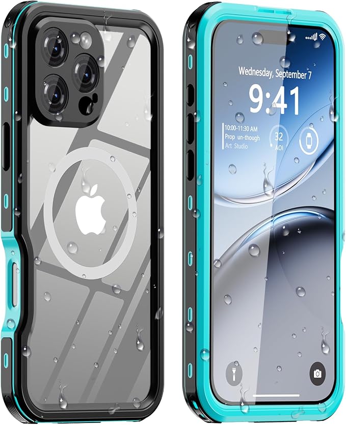 for iPhone 16 Pro Case Waterproof | Shockproof Dust Proof Phone Case Cover with Screen Protector - Blue