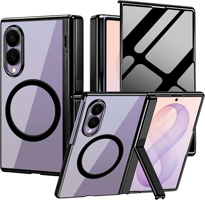 for Samsung Galaxy Z Fold 8 Magnetic Case with Privacy Screen Protector＆Hinge Protection＆Kickstands,Full-Body Shockproof Protective Phone Case for Galaxy Z Fold 8 2026,Black