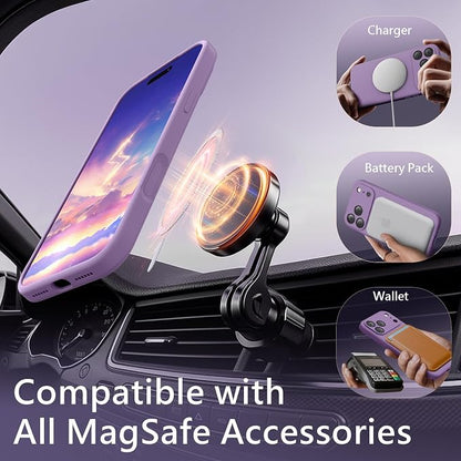FireNova Magnetic for iPhone 17 Pro Max Case, Compatible with MagSafe, [Integrated Silicone Camera Control Button] [Camera Protection] Anti-Scratch Microfiber Lining Phone Case, 6.9", Light Purple