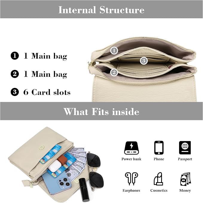 MINICAT RFID Blocking Small Crossbody Bags for Women Vegan Leather Mini Travel Purses Cell Phone Purse Cross Body Bag