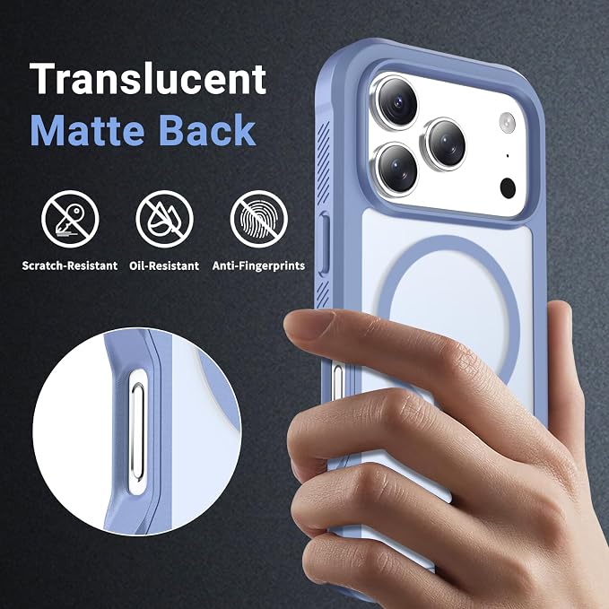 jaroco Magnetic for iPhone 17 Pro Case, [Compatible with MagSafe][Military Grade Drop Protection][Heavy Duty Protection][Non-Slip][Shockproof] 2-Layer Durable Bumper Phone Casee 6.3''-Blue Purple