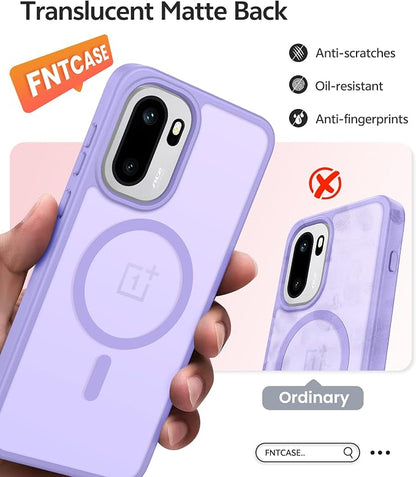 FNTCASE for Oneplus 15R Case: Magnetic Matte Translucent Frosted Slim Shockproof Cell Phone Cover | Durable Screen Protector | Military Grade Protection Drop Proof Protective Cases, 6.83 inches