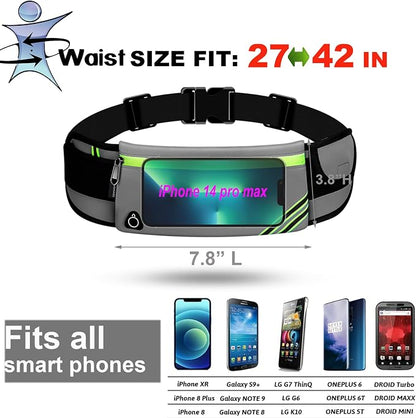 USHAKE Running Belt with Bounce-Free Pouch for iPhone and Samsung Galaxy - Ideal for Running, Walking, Cycling, and Gym Workouts