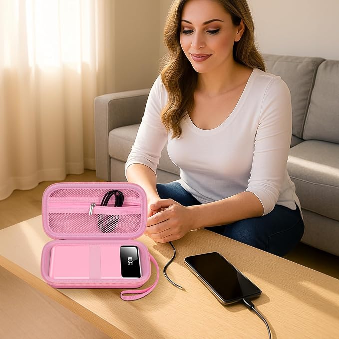 ANKHOH Portable Bank Charger Case for Charmast for VRURC for OHOVIV for SABANI for YILANS for CFIAI for LOVELEDI for RGVOTA for Miday for RONEGN for POIYTL for IAPOS Fast Charging Battery (Pink)