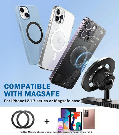 Golf Cart Phone Holder, Magnetic Phone Mount for Car Gym Desk Compatible with MagSafe iPhone - 360° Rotation Golf Accessories for EZGO Club Car Yamaha, Phone Stands Gifts for Golfers