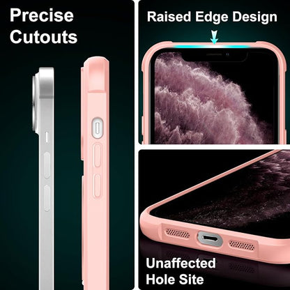 360° Magnetic Swivel Ring for iPhone 12 pro case, Built-in Metal Stand and Ring Holder, Magsafe Compatible, Military Grade Protection, Shock and Vibration Resistant- Pink