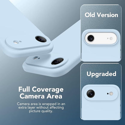 Magnetic for iPhone Air Case, Compatible with MagSafe, [Full Camera Protection][Screen Protector] Silicone Shockproof Protective Phone Case for iPhone 17 Air 6.5", Light Blue