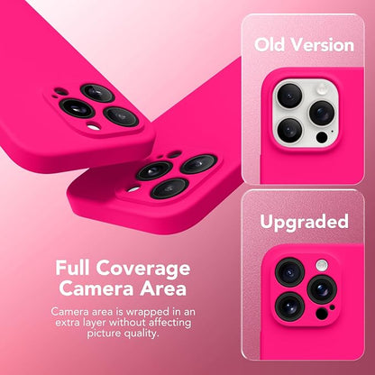 Magnetic for iPhone 13 Pro Max Case, Compatible with MagSafe, [Full Camera Protection][Screen Protector] Silicone Shockproof Protective Phone Case for iPhone 13 Pro Max 6.7", Hot Pink