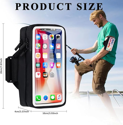 Phone Holder for Running Armband Cell Phone Holder iPhone 17 16 16e 15 14 13 12 11 Pro Max Xs Xr X Plus Mini Galaxy Ultra S26 Note, Sports Arm Bag Bands Fit Exercise Gym Workout Runner Hiking