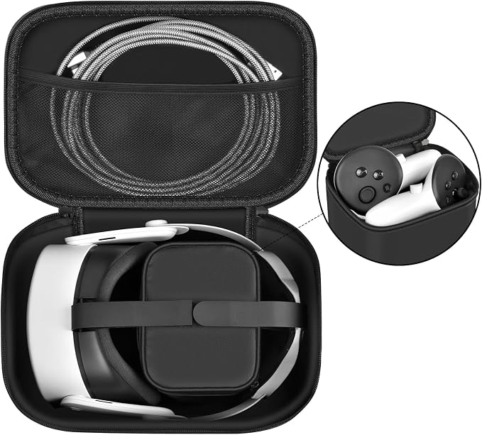 Tech Gear Protection Bundle: Carrying Case for Anker Prime Power Bank & Storage Bag Compatible with Meta Quest 3/2 VR Headset, All-in-One Organizer for Charging and Entertainment
