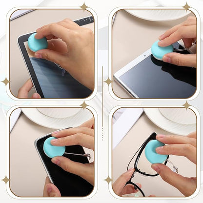 MECCANIXITY 2Pcs Screen Cleaners Green Pink Phone Screen Cleaning Wipes, Fingerprint Proof Cleaning Ball for Mobile Phones, Computers, Tablet Touchscreens, Car Screens