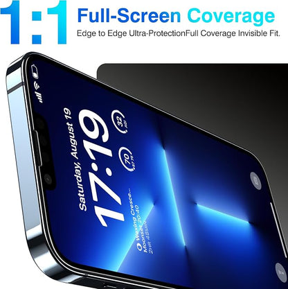 EZ-GLAZ- 4 Pack for iPhone 13 Pro Max Screen Protector [6.7"] With 2 Pack Camera Lens Protector, 9H+ Hardness 12FT Military Grade Shatterproof Scratch Resistant Durable Tempered Glass Film with Flawless Fit Kit, HD Clear