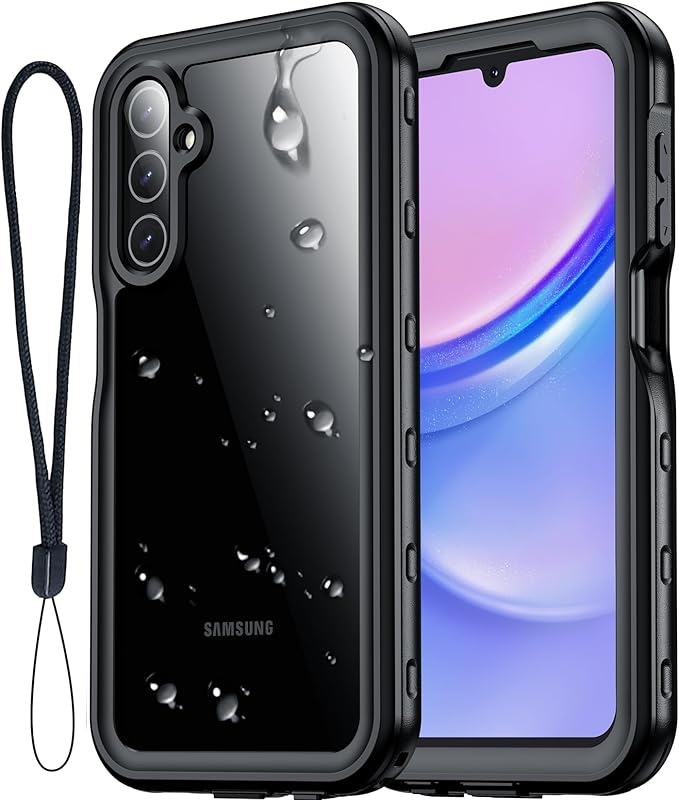 for Samsung Galaxy A15 5G Case Waterproof, [IP68 Underwater][Dropproof][Dustproof][Real 360] [Non-Slip] Heavy Duty Tough Rugged Shockproof Protective Phone Case for Galaxy A15 5G 6.5",Black