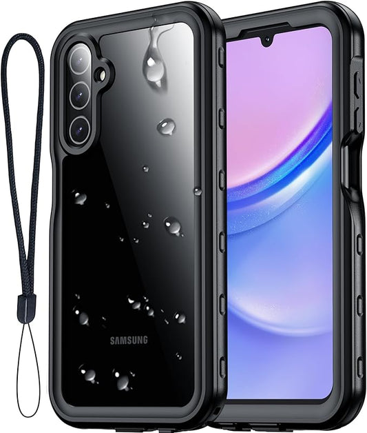 for Samsung Galaxy A15 5G Case Waterproof, [IP68 Underwater][Dropproof][Dustproof][Real 360] [Non-Slip] Heavy Duty Tough Rugged Shockproof Protective Phone Case for Galaxy A15 5G 6.5",Black