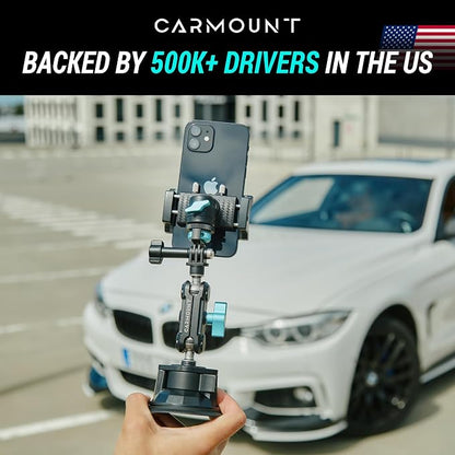 CARMOUNT TitanX100 Heavy Duty Car Mount – 2025 Model, Universal Dashboard & Windshield Cell Phone Car Mount, Adjustable Suction Cup Phone Mount (TitanX100 Pro)