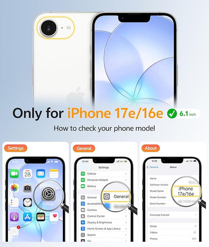 FNTCASE for iPhone 17e Case: iPhone 16e Phone Case [Compatible with Magsafe] Translucent Matte Cases with [Screen Protector] Military Grade Shockproof Protective Phone Cover - Ultramarine