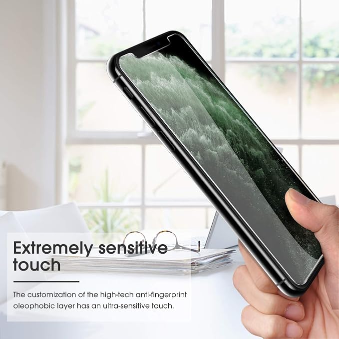 OMOTON Pack of 4 Tempered Glass Screen Protector Film for iPhone 11 Pro/X/XS [Installation Kit Provided] Anti-Scratch, Easy Installation, Bubble-Free, Transparent [5.8 Inches/5.8 Inches)