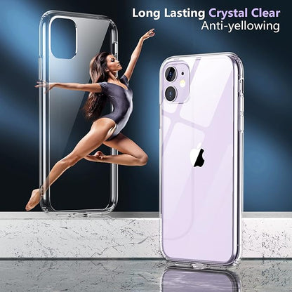Temdan Designed for iPhone 11 Clear Case - Military-Grade Protection with Magnetic Kickstand - 6.1 inch