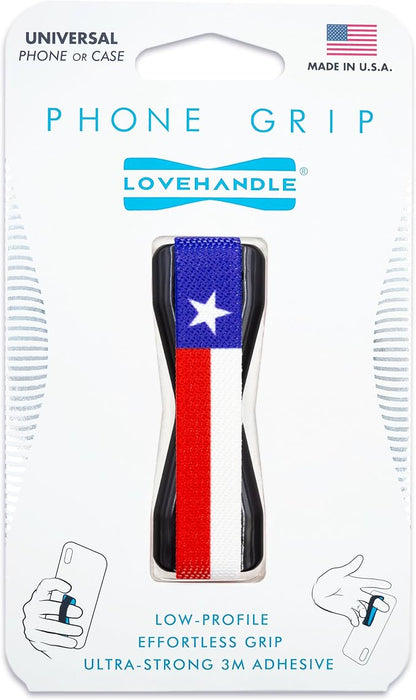 LOVEHANDLE Universal Phone Grip for Smartphones & Mini Tablets - Phone Holder for Hand - Wireless Charging Compatible - Made in The USA - Texas