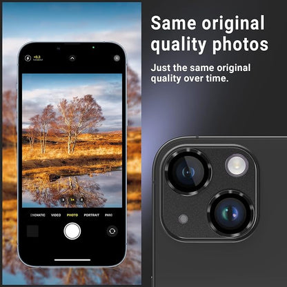 Korecase [2 Pack ] Camera Lens Protector for iPhone 14/15 & iPhone 14 Plus/ 15 Plus Metal Tempered Glass Camera Cover Film, Rear Lens Case Friendly for iPhone 14/14 Plus /15/15 Plus - Blue
