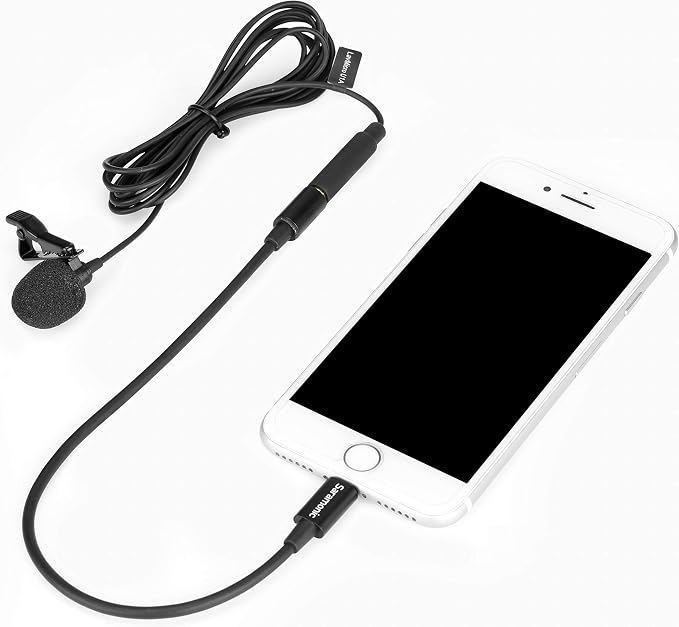 Saramonic LavMicro U1A | Lavalier Microphone with Lightning for Apple iPhone, or iPad with a Built-in 6.6-Foot (2m) Cable for Vlogging, Interviews, YouTube, TikTok, Live Streaming