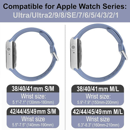 The LORD is my Shepherd Watch Band compatible with Apple Watch Laser Engraved iWatch Band Silicone 38mm 40mm 41mm 42mm 44mm 45mm 49mm Strap Jesus Psalm Christian God (42/44/45/49mm S/M, Lavender Grey)