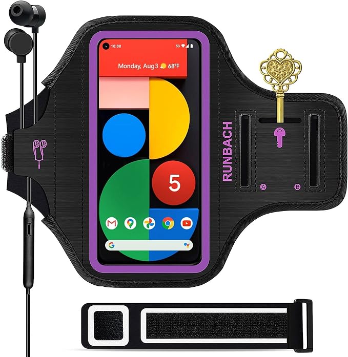 Running Armband for Google Pixel 10/10 Pro/10a/9/9 Pro/9a/8/7/6/6 Pro/5a/4XL/3a XL/3 XL, Running Exercise Case with Card Slot for Pixel(Purple)