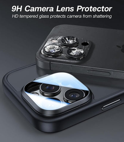 [Upgraded] for iPhone 16 Pro Max Case with Camera Cover Stand [Fit for MagSafe][9H Camera Lens Protector] Mil-Grade Protection Translucent Magnetic iPhone 16 Pro Max Phone Case, Black