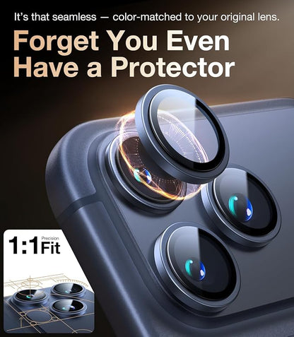 UltraGlass UNBREAK TOP 9H+ Glass for iPhone 17 Pro Max/17 Pro Camera Protector [NO.1 Military Grade Shatterproof] iPhone 17 Pro Max Camera Lens Protector, 17 ProMax Lens Screen Cover, Deep Blue