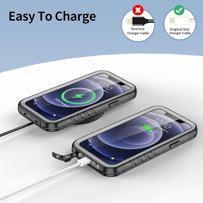 SPORTLINK Compatible with iPhone 12 Pro Max Waterproof Shockproof Case - Full Body Heavy Duty Underwater Dustproof Rugged 360 Protective Military Grade Outdoor 6.7 Inch with Camera/Screen Protector