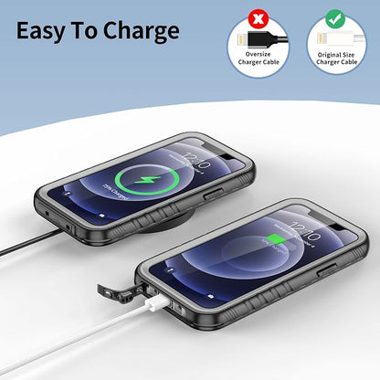 SPORTLINK Compatible with iPhone 12 Pro Max Waterproof Shockproof Case - Full Body Heavy Duty Underwater Dustproof Rugged 360 Protective Military Grade Outdoor 6.7 Inch with Camera/Screen Protector