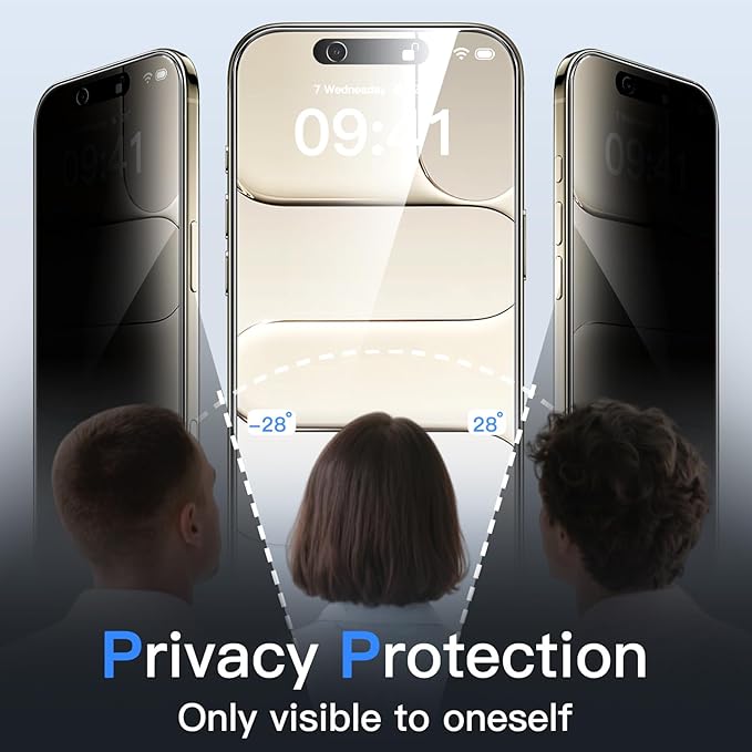 JETech Privacy Screen Protector for iPhone Air with Camera Lens Protector, Anti-Spy Tempered Glass Film, Easy Installation Tool, 6.5-Inch Display, 2-Pack Each