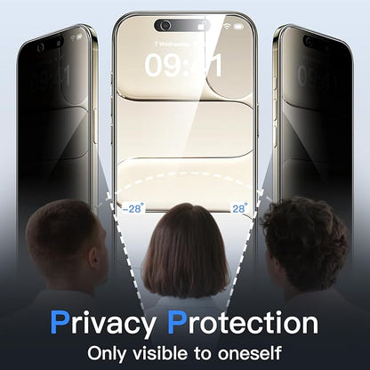 JETech Privacy Screen Protector for iPhone Air with Camera Lens Protector, Anti-Spy Tempered Glass Film, Easy Installation Tool, 6.5-Inch Display, 2-Pack Each