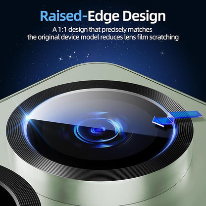 X-it Camera Lens Protector for Samsung S25, 9H Tempered Glass, Independent Metal Aluminum Edge Original Protection Design, Suitable for Phone Case, Anti-scratch, Anti-reflective,Mint