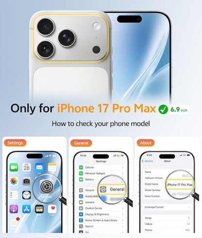 FNTCASE for iPhone 17 Pro Max Case: [Compatible with Magsafe] Translucent Matte Cases with [Full Camera Protection] [Screen Protector] Military Grade Shockproof Protective Phone Cover - White