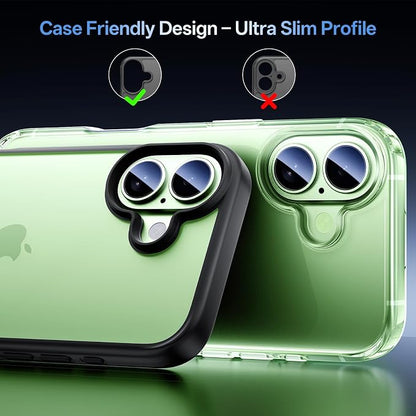Camera Lens Protector for iPhone 17 6.3"（2025）-Single Piece,Ultra Thin Aluminum Alloy Frame,9H Dual-Strength Glass with 99% AR Light Transmittance,Case Friendly, Light Green