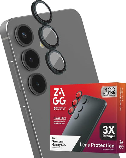 ZAGG Glass Elite Anti-Reflective Samsung Galaxy S25 Camera Lens Protector – Anti-Glare Technology, Maximum Impact & Scratch Resistance, Smudge-Free Surface, Recycled Materials
